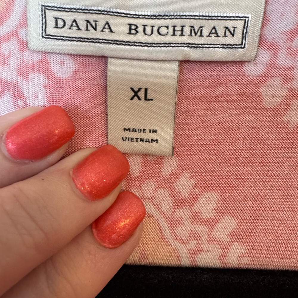 SUMMER  Dana Buchman Orange Print Casual Top   XLARGE    #S - Picture 7 of 7